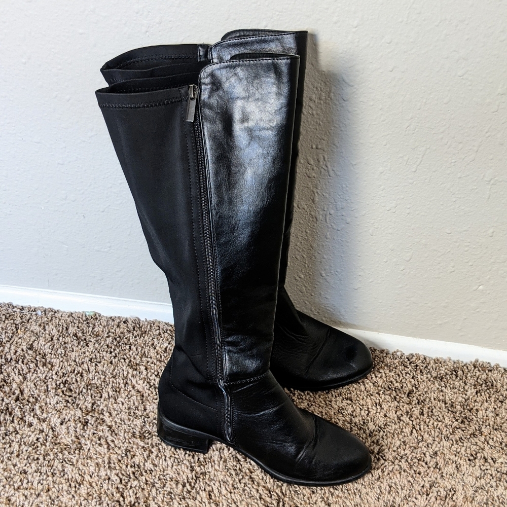 Lane bryant plus size calf boots, 8 faux leath